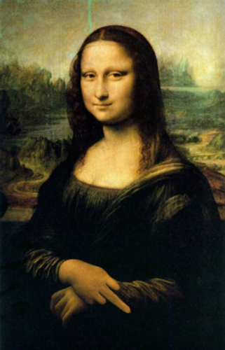 Cartoon: Truth about a smile of Mona Lisa (medium) by Slawek11 tagged fake,lisa,mona,gioconda