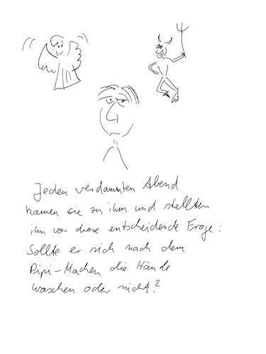 Cartoon: Engel und Teufel (medium) by hurvinek tagged moral,engel,teufel