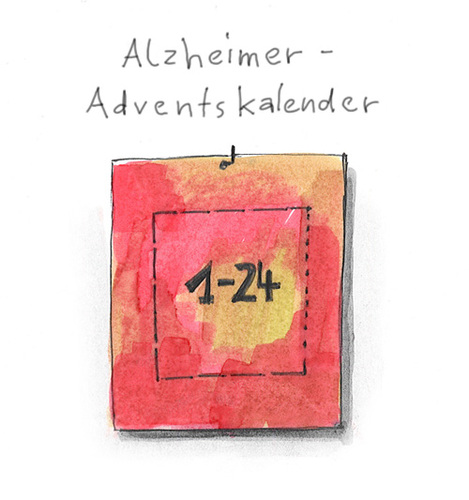 Cartoon: Alzheimer Adventskalender (medium) by kgbr tagged advent,kalender,weihnachten,alzheimer,faul