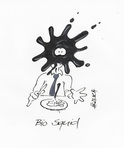 Cartoon: Bio Squid (medium) by helmutk tagged food