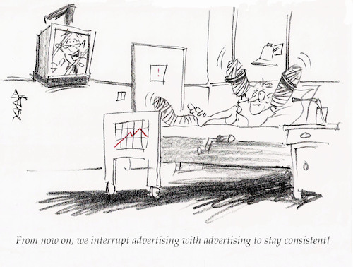 Cartoon: Commercial Break (medium) by helmutk tagged business
