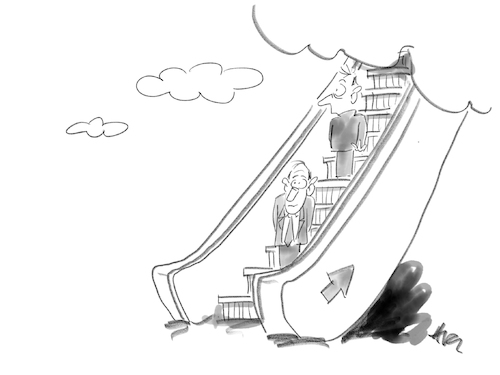Cartoon: Escalate (medium) by helmutk tagged business