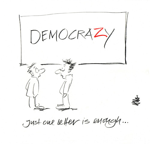 Cartoon: One Letter (medium) by helmutk tagged politics