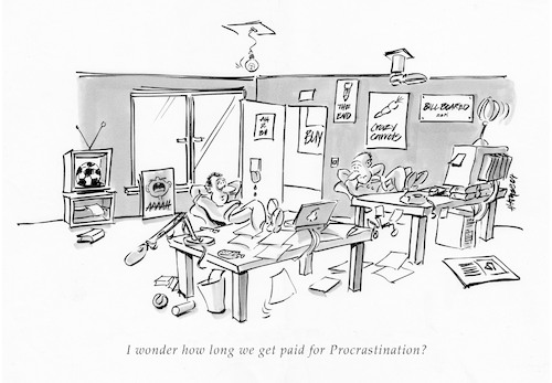 Cartoon: Procrastination (medium) by helmutk tagged business