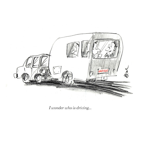 Cartoon: Self driving car (medium) by helmutk tagged technology