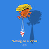 Cartoon: Elected Virus (small) by helmutk tagged politics