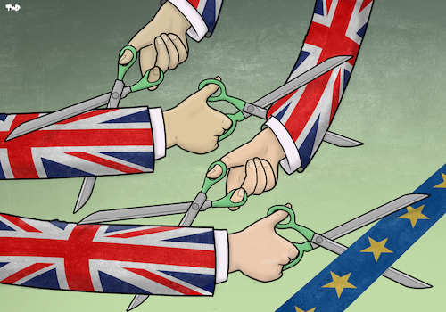 Cartoon: Brexit Vote (medium) by Tjeerd Royaards tagged uk,may,eu,europe,brexit,vote,parliament,uk,may,eu,europe,brexit,vote,parliament