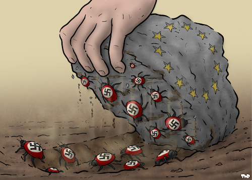 Cartoon: Elections in Europe (medium) by Tjeerd Royaards tagged europe,elections,extreme,radical,right,democracy,europe,elections,extreme,radical,right,democracy