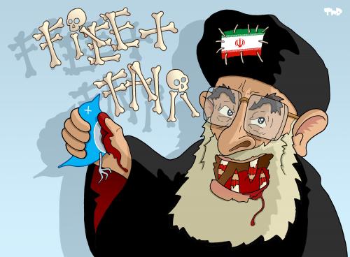 Cartoon: Free and fair (medium) by Tjeerd Royaards tagged khamenei,iran,elections,ahmadinejad,free,fair,twitter,khamenei,iran,wahl,wahlen,ahmadinedschad,mussawi,twitter,internet,freiheit,diktator,regierung,online,www,web,communities,community,austausch,informationsgesellschaft,information
