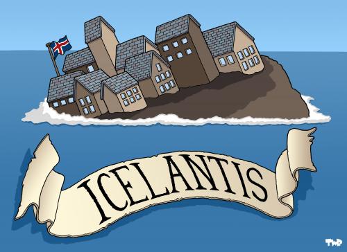 Cartoon: Icelantis (medium) by Tjeerd Royaards tagged financial,crisis,iceland