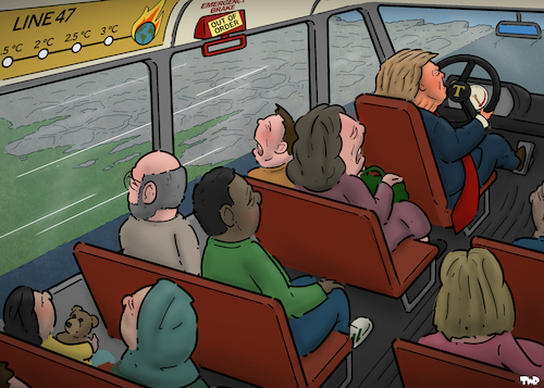 Cartoon: Line 47 (medium) by Tjeerd Royaards tagged climate,cop30,trump,future,climate,cop30,trump,future