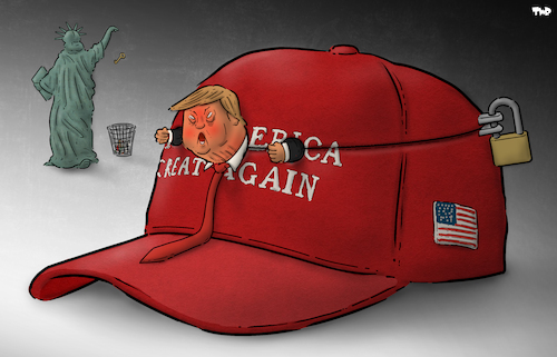 Cartoon: MAGA (medium) by Tjeerd Royaards tagged trump,usa,justice,indictment,trump,usa,justice,indictment