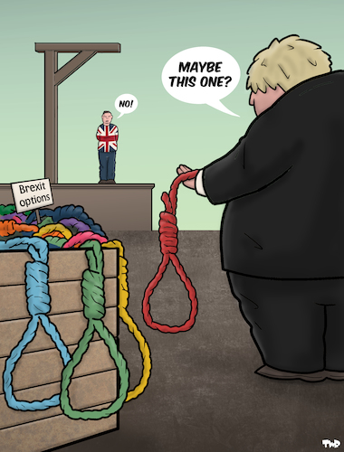 Cartoon: Maybe This One (medium) by Tjeerd Royaards tagged uk,europe,eu,brexit,deal,no,boris,johnson,uk,europe,eu,brexit,deal,no,boris,johnson
