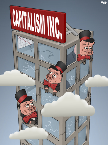 Cartoon: Not a Structural Crisis (medium) by Tjeerd Royaards tagged capitalism,crisis,economy,money,euro,dollar,profit,recession,capitalism,crisis,economy,money,euro,dollar,profit,recession