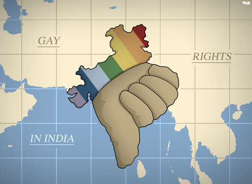 Cartoon: Political Map of India (medium) by Tjeerd Royaards tagged gay,rights,india,court,criminal,homo,homosexual,lesbian,gender,identity,gay,rights,india,court,criminal,sex,homo,homosexual,lesbian,gender,identity