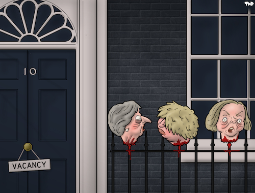 Cartoon: Vacancy (medium) by Tjeerd Royaards tagged liz,truss,uk,tories,downing,street,liz,truss,uk,tories,downing,street