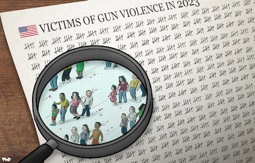 Cartoon: Victims of gun violence (medium) by Tjeerd Royaards tagged gun,guns,usa,weapons,nra,shooting,gun,guns,usa,weapons,nra,shooting