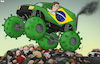 Cartoon: Bolsonaro might face charges (small) by Tjeerd Royaards tagged bolsonaro,brazil,pandemic,corona,justice,trial,court,charges,criminal