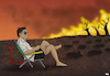 Cartoon: Brazhell (small) by Tjeerd Royaards tagged amazon burning brazil fire hell devil
