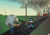 Cartoon: Crossroads (small) by Tjeerd Royaards tagged coronavirus,economy,sustainability,environment,capitalism,pollution,earth