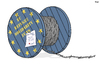Cartoon: European Solidarity (small) by Tjeerd Royaards tagged europe,greece,refugees,barb,wire,solidarity,help,migration,eu,brussels