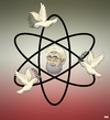 Cartoon: Iran out for Peace (small) by Tjeerd Royaards tagged iran,rohani,rouhani,atom,nuclear,radioactive,weapon,power,weapons,tehran,usa,us,relations,un