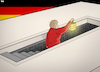 Cartoon: Merkel Into the Unknown (small) by Tjeerd Royaards tagged merkel,germany,elections,coalition,crisis,jamaica,far,right,extreme,afd,ballot,box