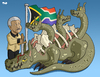 Cartoon: Nelson Mandela (small) by Tjeerd Royaards tagged mandela,apartheid,south,africa,corruption,crime,poverty,slums