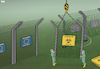 Cartoon: New European Border (small) by Tjeerd Royaards tagged eu,border,disease,quarantine,spread,infection,contagion
