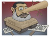 Cartoon: The Guardian of the Revolution (small) by Tjeerd Royaards tagged egypt,morsi,dictator,democracy,opposition,muslim,brotherhood,freedom