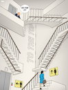 Cartoon: To the Top (small) by Tjeerd Royaards tagged woman,men,man,women,feminism,career,ladder,unequal,inequality