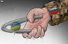 Cartoon: Tough nut (small) by Tjeerd Royaards tagged ukraine,russia,invasion,resistance,putin,zelensky,war