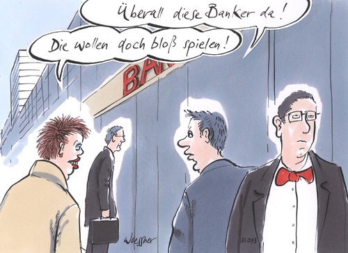 Cartoon: banker spielen (medium) by woessner tagged die,wollen,spielen,banker,finanzkrise,kapitalismus,zinsen,verschuldung,spielcasino,roulette,risiko,gewinn,verlust,wirtschaft,spielen,banker,finanzkrise,kapitalismus,zinsen,verschuldung,roulette,risiko,gewinn,verlust