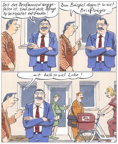 Cartoon: briefmonopol (medium) by woessner tagged postzusteller,dienstleistung,arbeitsplatz,wirtschaft,kapitalismus,ppp,public,private,partnership,ttip,ceta,handelsabkommen,briefmonopol,briefträger,briefzusteller,post,postmonopol,marktwirtschaft,neoliberalismus,privatisierung,öffentlicher,dienst,gewerkschaft,verdi,mindestlohn,niedriglohn,postzusteller,dienstleistung,arbeitsplatz,wirtschaft,kapitalismus,ppp,public,private,partnership,ttip,ceta,handelsabkommen,briefmonopol,briefträger,briefzusteller,post,postmonopol,marktwirtschaft,neoliberalismus,privatisierung,öffentlicher,dienst,gewerkschaft,verdi,mindestlohn,niedriglohn