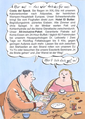 Cartoon: costa del speck (medium) by woessner tagged all,inclusive,urlaub,für,fresssüchtige,dick,fett,sucht,essen,trinken,psychologie,philosophie,yoyo,esoterik,sinn,gier,fettabsaugen,kalorie,all,inclusive,urlaub,für,fresssüchtige,dick,fett,sucht,essen,trinken,psychologie,philosophie,yoyo,esoterik,sinn,gier,fettabsaugen,kalorie