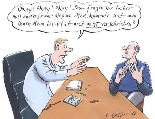 Cartoon: medikamente (medium) by woessner tagged arzt,patient,pharma,medizin,konsum,krankenkasse,gesundheit,,medikamente,arzt,patient,pharma,medizin,konsum,krankenkasse,gesundheit,praxis,verschreiben,rezept,gesundheitssystem,kassenpatient,privatpatient,ambulanz,untersuchungszimmer,sprechstunde,wartezimmer,sprechzimmer,behandlungsraum,medikament,arzneimittel,arznei,mediziner,gesundheitsvorsorge,gesundheitsreform,ärztekammer,heilkundiger,wohlergehen,befinden,gesundheitszustand,wohlbefinden,arztpraxis,behandlung,untersuchung,visite,check,vorsorge,gesundheitswesen,gesundheitskosten,hypochondrie,hypochonder,pharmaindustrie,pharmakonzerne