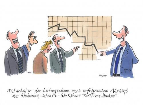 Cartoon: postives denken (medium) by woessner tagged postives,denken,think,positive,wirtschaft,bilanz,präsentation,umsatz,diagramm,lachen,workshop,esoterik,optimismus,euphorie,schrumpipumpi,postives,denken,think,positive,wirtschaft,bilanz,präsentation,umsatz,diagramm,lachen,workshop,esoterik,optimismus,euphorie,schrumpipumpi