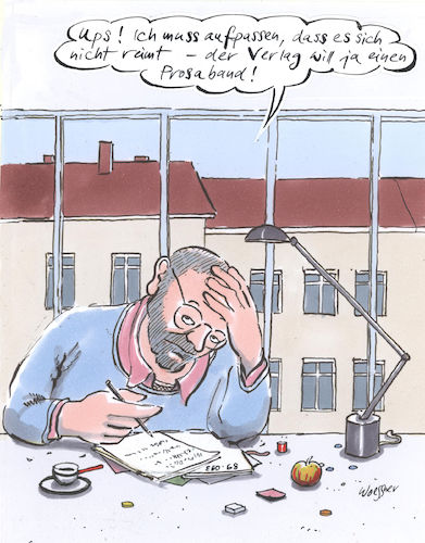 Cartoon: Prosaband (medium) by woessner tagged woessner,karikaturen,cartoons,verfasser,verfassen,dichten,schriftstellern,vorsicht,zensur,bestellung,direktiven,auftrag,schreibtisch,schreibtischutensilien,autor,prosaband,verlag,dichter,buchmesse,schriftsteller,reim,auftragsarbeit,roman,prosa,kurzgeschichte,essay,feature,schreiben,verlagsgruppe,buchverlag,bücher,manuskript,entwurf,woessner,karikaturen,cartoons,verfasser,verfassen,dichten,schriftstellern,vorsicht,zensur,bestellung,direktiven,auftrag,schreibtisch,schreibtischutensilien,autor,prosaband,verlag,dichter,buchmesse,schriftsteller,reim,auftragsarbeit,roman,prosa,kurzgeschichte,essay,feature,schreiben,verlagsgruppe,buchverlag,bücher,manuskript,entwurf