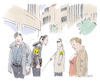 Cartoon: taub und blind (small) by woessner tagged cartoons,karikaturen,woessner,armbinde,warnung,warnhinweis,behinderung,handicap,handycap,behindert,einschränkung,vereinzelung,soziale,gesellschaft,gesellschaftlich,sucht,abhängigkeit,konsum,taub,und,blind,jugend,medien,smartphone,handy,mobile,taubheit,wahrnehmung,isolation,gehörlosigkeit,stumm,taubstumm,blindheit,sehschwäche,schwerhörigkeit,jugendliche,mediennutzung,mediensucht