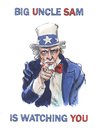 Cartoon: USA is watching you (small) by woessner tagged big,brother,uncle,sam,usa,überwachung,abhörskandal,datenspeicherung,lauschangriff,spion,geheimdienst,nsa,cia,bnd,nachrichtendienst,diktatur,demokratische,kontrolle