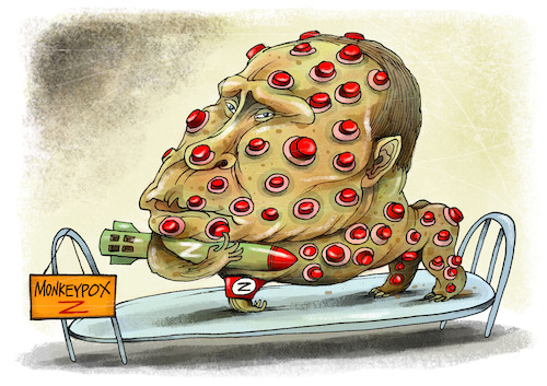 Cartoon: Monkeypox Z (medium) by kusto tagged monkeypox,putin,war,monkeypox,putin,war
