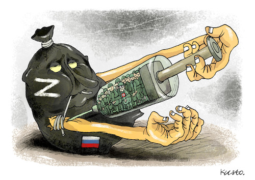 Cartoon: Narcotic substance (medium) by kusto tagged war,putin,russia,mobilization,war,putin,russia,mobilization