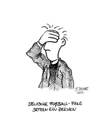 Cartoon: Fuballfans setzen ein Zeichen (medium) by MosesCartoons tagged dfb,qatar,fifa,fußball,wm,onelove,statement