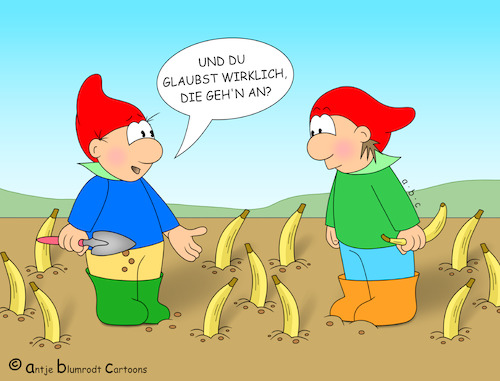 Cartoon: Alles Banane (medium) by a-b-c tagged banane,chiquita,dole,zwerg,garten,gartenzwerg,bananenanbau,pflanzen,gärtner,landwirtschaft,bauer,erde,beet,acker,zucht,plantage,banane,chiquita,dole,zwerg,garten,gartenzwerg,bananenanbau,pflanzen,gärtner,landwirtschaft,bauer,erde,beet,acker,zucht,plantage