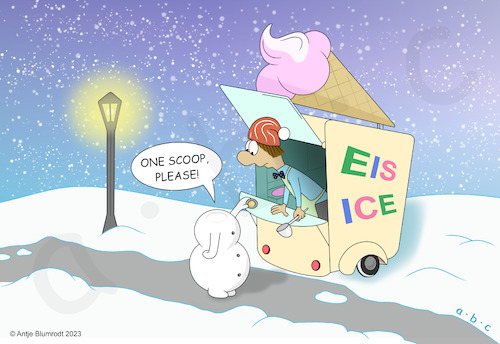 Cartoon: Chocolate or raspberry? (medium) by a-b-c tagged ice,snow,winter,frost,snowman,cream,cart,ball,globe,crystal,christmas,celebration,children,joy,strawberry,chocolate,vanilla,price,headless,lantern,light,ice,snow,winter,frost,snowman,cream,cart,ball,globe,crystal,christmas,celebration,children,joy,strawberry,chocolate,vanilla,price,headless,lantern,light