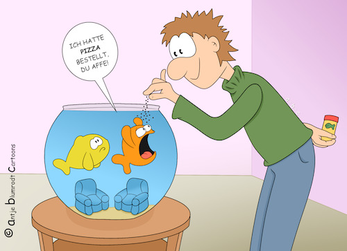 Cartoon: Hunger (medium) by a-b-c tagged aquarium,bestellung,fisch,fische,hunger,lieferdienst,nahrung,pizza,aquarium,bestellung,fisch,fische,hunger,lieferdienst,nahrung,pizza