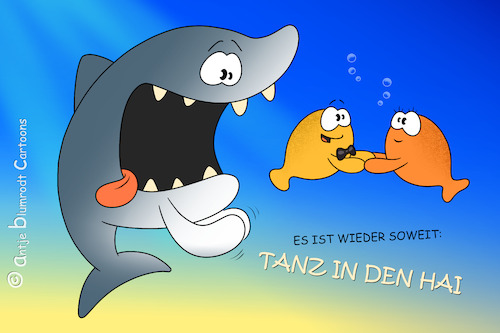 Cartoon: Tanz in den ... (medium) by a-b-c tagged april,fisch,hai,mai,meer,tanz,vergnügen,april,fisch,hai,mai,meer,tanz,vergnügen