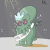 Cartoon: Miss Katonic (small) by Fifu tagged lovecraft,horror,cthulhu,miss,terror