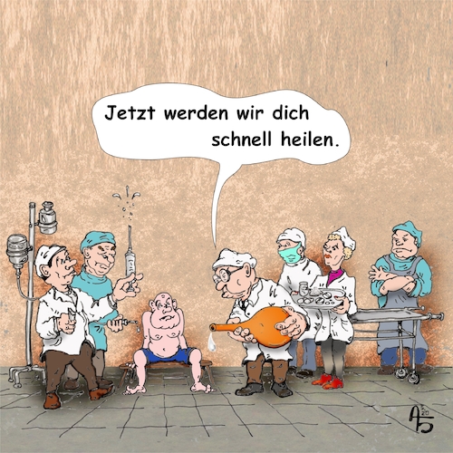 Cartoon: Der Konsilium (medium) by Back tagged medizin,heilhunde,krankheit