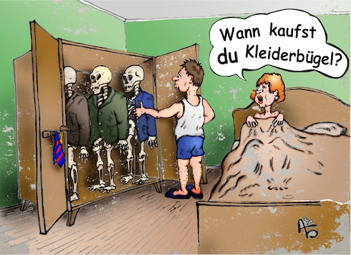 Cartoon: Familiengeheimnisse (medium) by Back tagged haus,heim,leben,lebensart,beziehungen,familiengeheimnisse,familie,geheimnis